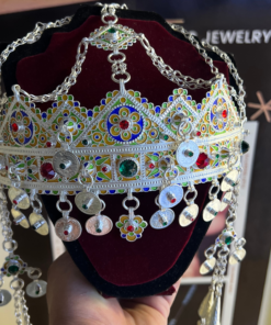 TAOUNZA Berber Amazigh Belong Headdress Silver, enamel, and glass beads