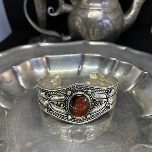 Rare Handmade bohemian bracelet Moroccan amazigh Silver Filigree Cuff