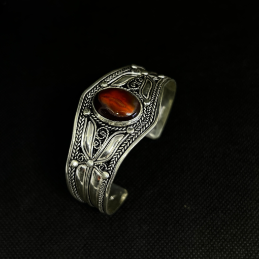 Rare Handmade bohemian bracelet Moroccan amazigh Silver Filigree Cuff