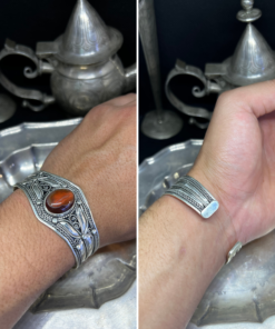 Rare Handmade bohemian bracelet Moroccan amazigh Silver Filigree Cuff
