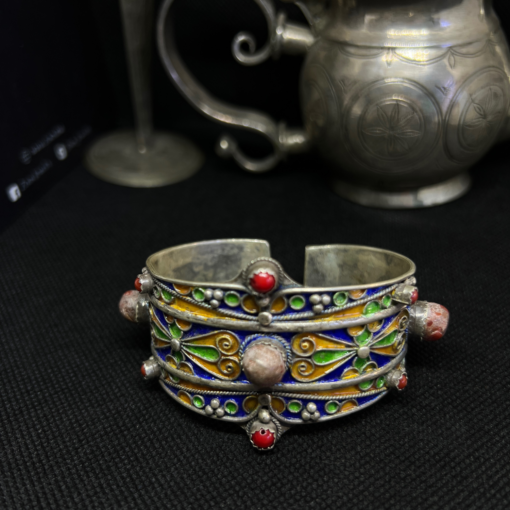 Modern Coral Silver Cuff Bracelet: Fusion of Tradition and Modernity | Unique Zoos Jewelry