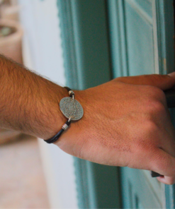 Discover Moroccan Heritage with the Abdulaziz Moroccan Coin 1321 Bracelet - A Timeless Men's Silver Accessory