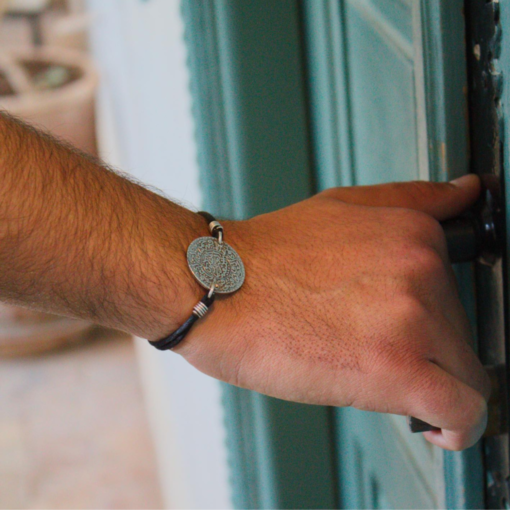 Discover Moroccan Heritage with the Abdulaziz Moroccan Coin 1321 Bracelet - A Timeless Men's Silver Accessory