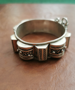 Tiznit Silver Bracelet | Ethical Amazigh Berber Bracelet with needle closure