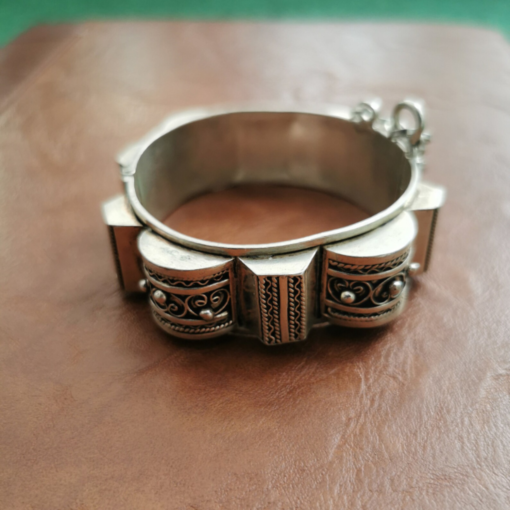 Tiznit Silver Bracelet | Ethical Amazigh Berber Bracelet with needle closure