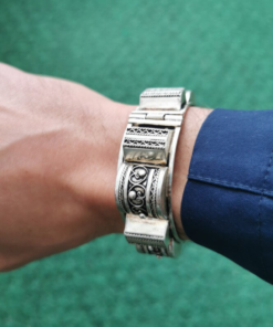 Tiznit Silver Bracelet | Ethical Amazigh Berber Bracelet with needle closure