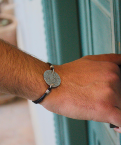 Discover Moroccan Heritage with the Abdulaziz Moroccan Coin 1321 Bracelet - A Timeless Men's Silver Accessory