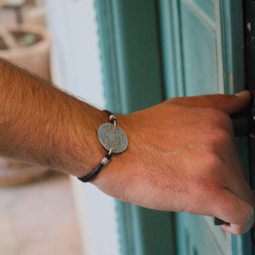 Discover Moroccan Heritage with the Abdulaziz Moroccan Coin 1321 Bracelet - A Timeless Men's Silver Accessory
