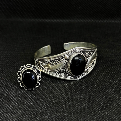 Moroccan Matching Ring with Bracelet – Handmade Berber Silver