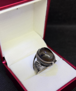Mens Eagle Ring - Silver with Green Stone (2025)