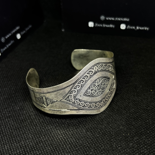 Exquisite Silver Adjustable Bangle Bracelet – Berber Treasure