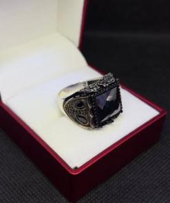 Black Stone Ring for Men - Handmade Silver (2025)