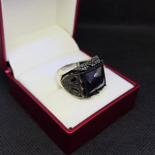Black Stone Ring for Men - Handmade Silver (2025)