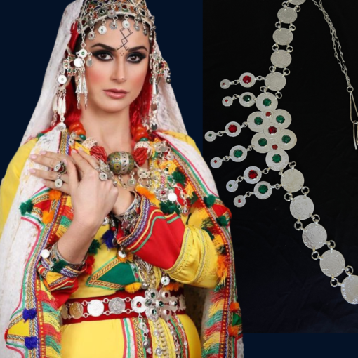 Exquisite Berber Wedding Jewelry – Handmade Silver-Plated Mdema Belt