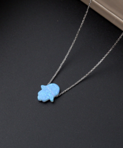 Discover Serenity with our Blue Hamsa Necklace | Buy Now for Spiritual Elegance