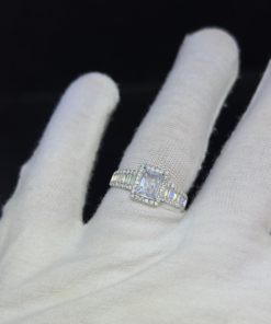 Silver Engagement Rings for Women - White Gold Rhodium & Zirconium