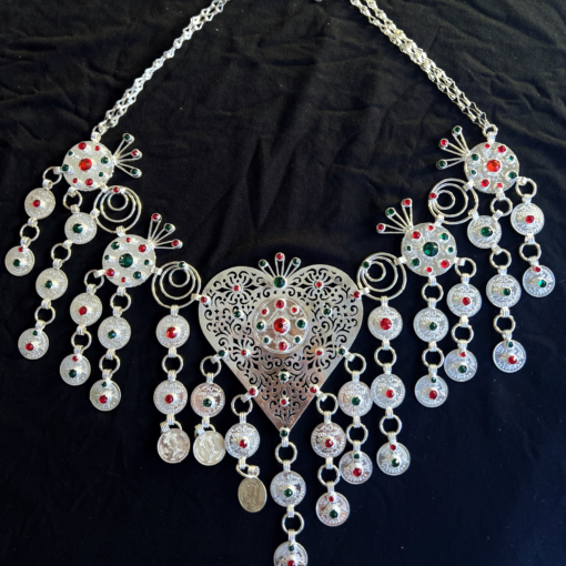 Amazigh Wedding Jewelry – Silver Berber Chest Accessories for Brides