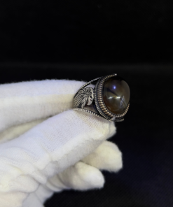 Mens Eagle Ring - Silver with Green Stone (2025)