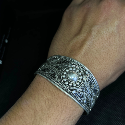 Stunning Silver Filigree Bracelet – Handmade Berber Treasure