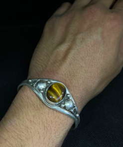 Magnificent Tiger Eye Bracelet – Handmade Berber Silver