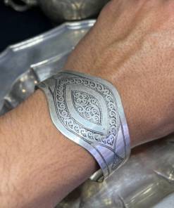Exquisite Silver Adjustable Bangle Bracelet – Berber Treasure