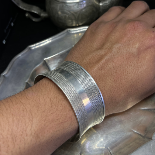 Exquisite Silver Bohemian Cuff – Handmade Berber Treasure