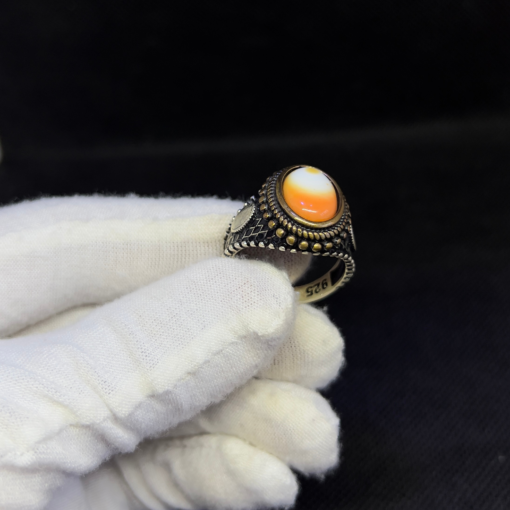 Milky Quartz Mens Ring - Handmade Silver (2025)