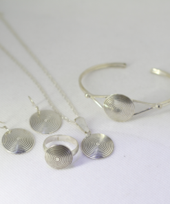 Elevate Your Style with Berber Silver Jewelry Of Morocco Set: Ring, Bracelet, Earrings, and Necklace with Silver Chain