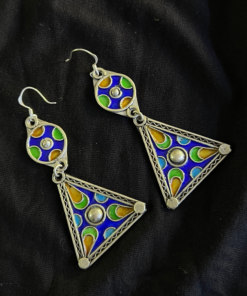 Enamel Hoop Earrings - Handmade Amazigh Silver from Tiznit (2025)