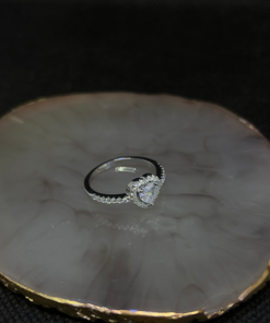 Heart Rings for Women - Silver Fashion with Sparkling Gem