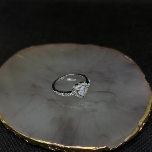 Heart Rings for Women - Silver Fashion with Sparkling Gem