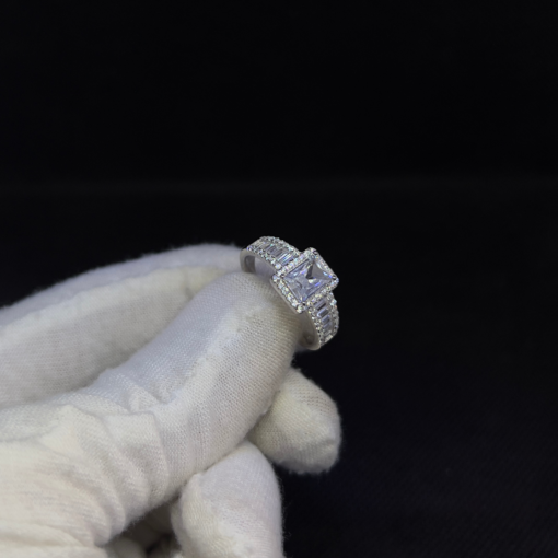 Silver Engagement Rings for Women - White Gold Rhodium & Zirconium