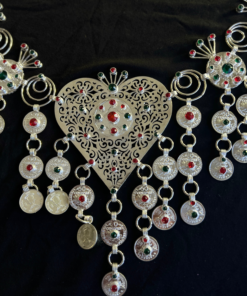 Amazigh Wedding Jewelry – Silver Berber Chest Accessories for Brides