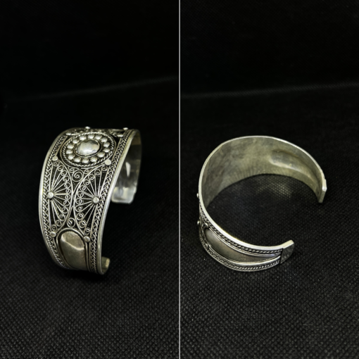 Stunning Silver Filigree Bracelet – Handmade Berber Treasure