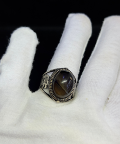 Mens Eagle Ring - Silver with Green Stone (2025)
