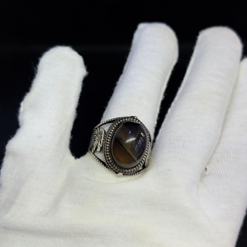Mens Eagle Ring - Silver with Green Stone (2025)