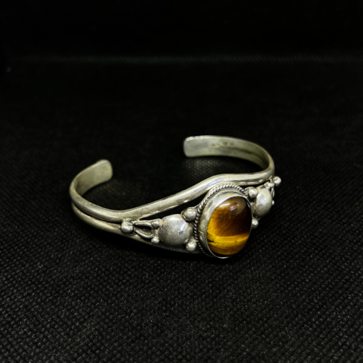 Magnificent Tiger Eye Bracelet – Handmade Berber Silver