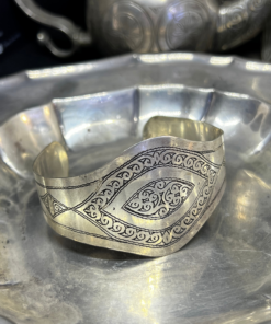 Exquisite Silver Adjustable Bangle Bracelet – Berber Treasure