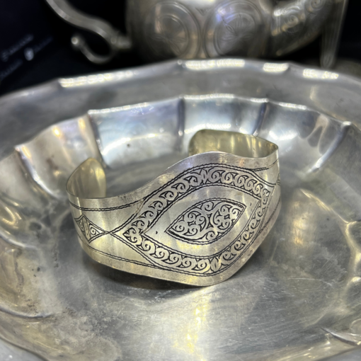 Exquisite Silver Adjustable Bangle Bracelet – Berber Treasure