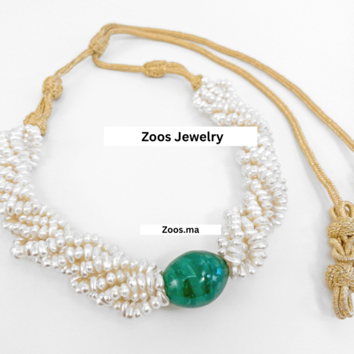 Bijoux Marocains Traditionnels Choker | Green Necklace Jawhar Beauty