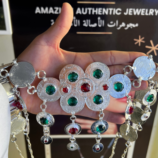 Exquisite Berber Wedding Jewelry – Handmade Silver-Plated Mdema Belt
