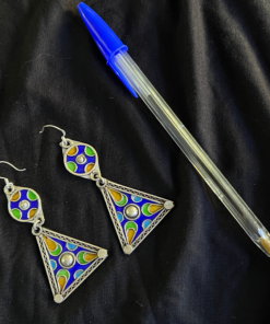 Enamel Hoop Earrings - Handmade Amazigh Silver from Tiznit (2025)
