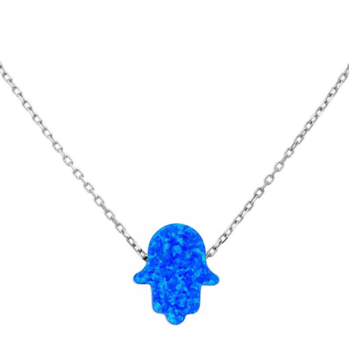 Discover Serenity with our Blue Hamsa Necklace | Buy Now for Spiritual Elegance