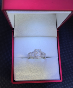 Silver Engagement Rings for Women - White Gold Rhodium & Zirconium