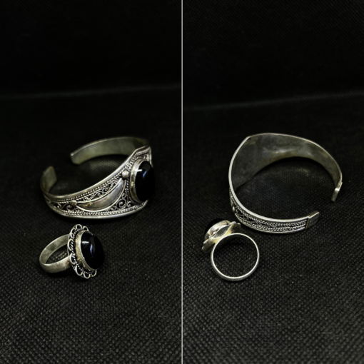 Moroccan Matching Ring with Bracelet – Handmade Berber Silver