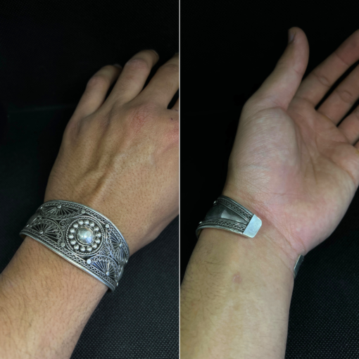 Stunning Silver Filigree Bracelet – Handmade Berber Treasure