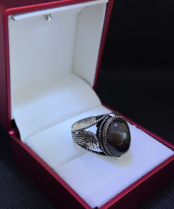 Mens Eagle Ring - Silver with Green Stone (2025)