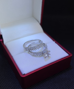Elegant Silver Engagement Rings for Women – Sparkling Zircon Stones