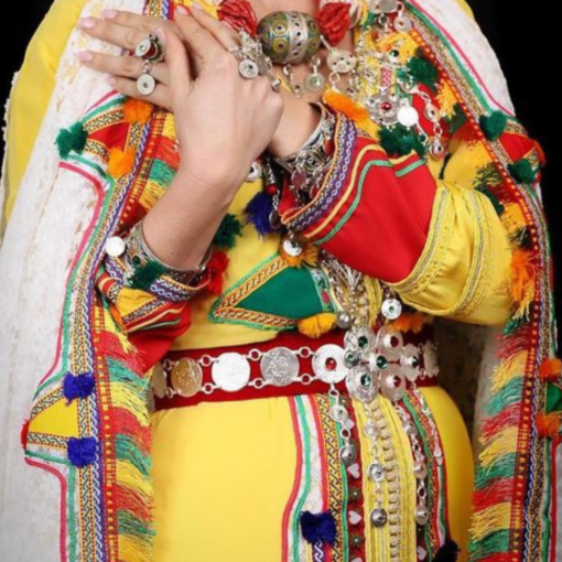Exquisite Berber Wedding Jewelry – Handmade Silver-Plated Mdema Belt