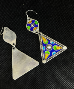 Enamel Hoop Earrings - Handmade Amazigh Silver from Tiznit (2025)